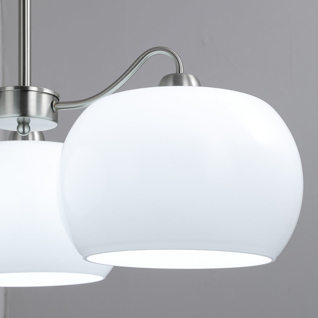 3 Light White Glass Pendant Chandelier Vintage Industrial Hanging Ceiling Light