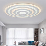 Modern Concentric Circle LED Flush Mount Ceiling Light Dimmable Round Fixture for Living Room