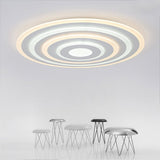 Modern Concentric Circle LED Flush Mount Ceiling Light Dimmable Round Fixture for Living Room
