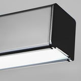 30 Inch Modern Black Linear Pendant Light Rectangular LED Hanging Lamp for Dining Table