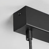 30 Inch Modern Black Linear Pendant Light Rectangular LED Hanging Lamp for Dining Table
