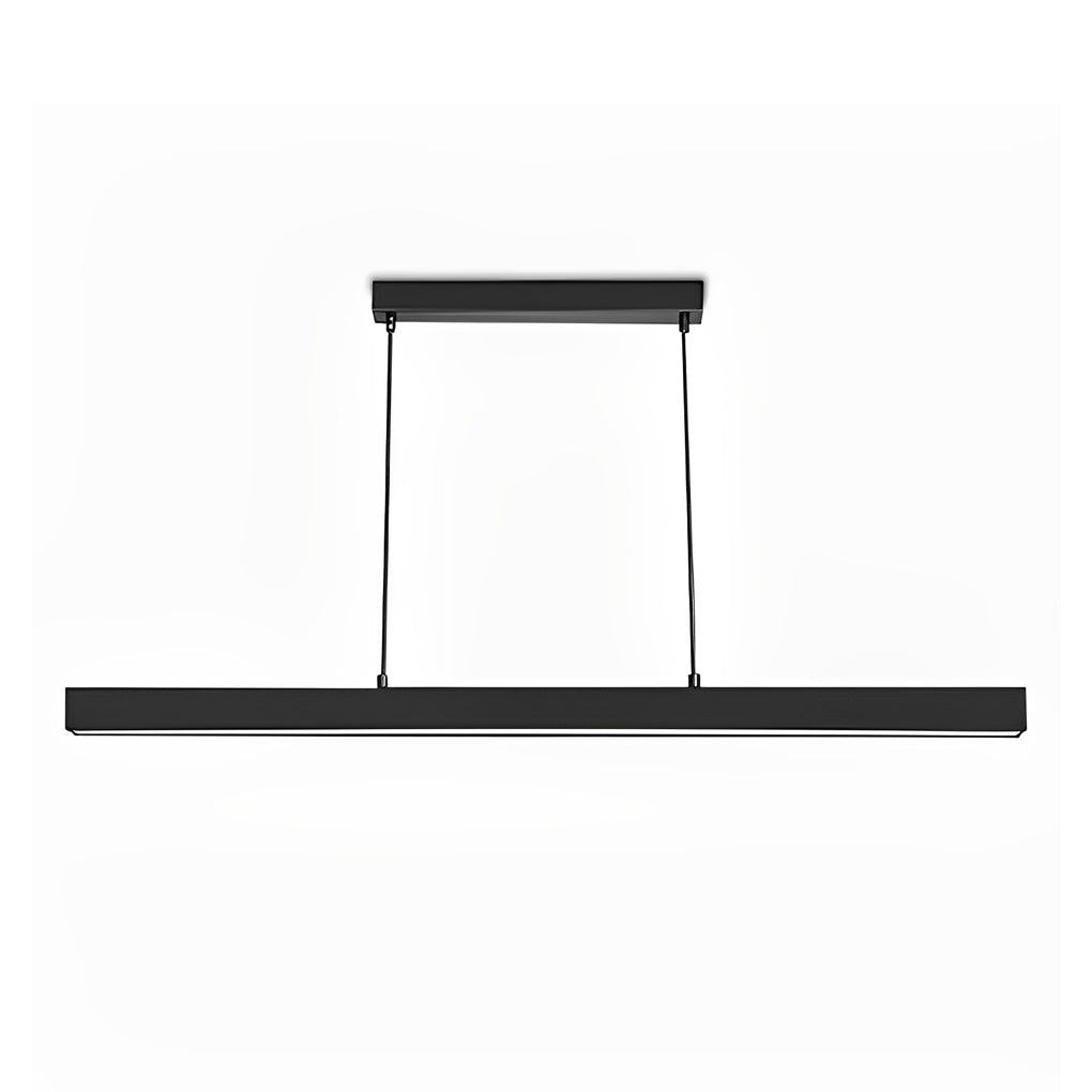 30 Inch Modern Black Linear Pendant Light Rectangular LED Hanging Lamp for Dining Table