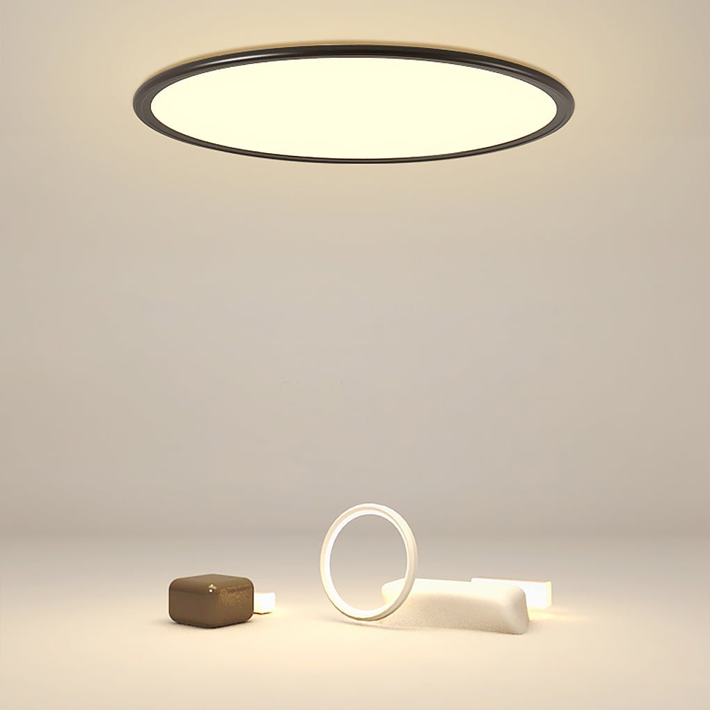 30 Inch Modern Round LED Ultrathin Flush Mount Ceiling Light with Dimmable Options