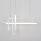 31.5 Inch Modern 3 Tier Square Rectangular LED Chandelier Aluminum Dimmable Kitchen Island Pendant Light