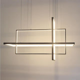 31.5 Inch Modern 3 Tier Square Rectangular LED Chandelier Aluminum Dimmable Kitchen Island Pendant Light
