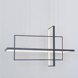 31.5 Inch Modern 3 Tier Square Rectangular LED Chandelier Aluminum Dimmable Kitchen Island Pendant Light