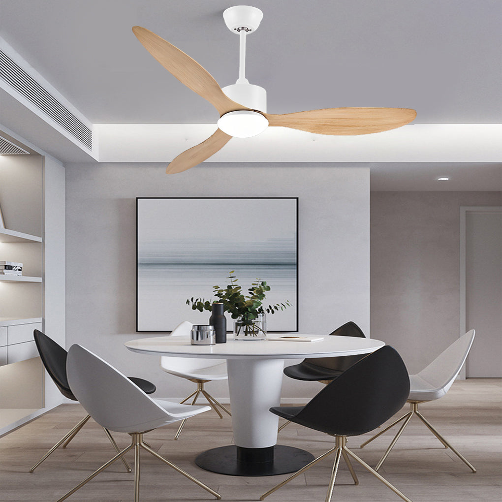 Modern 52 Inch Ceiling Fan with Dimmable LED Light and Remote 3 Blade Silent Motor Flush Mount