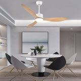 Modern 52 Inch Ceiling Fan with Dimmable LED Light and Remote 3 Blade Silent Motor Flush Mount