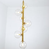 34 Inch Modern Artistic Glass Globe Chandelier 7 Light LED Pendant Ceiling Hanging Lamp