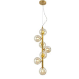 34 Inch Modern Artistic Glass Globe Chandelier 7 Light LED Pendant Ceiling Hanging Lamp