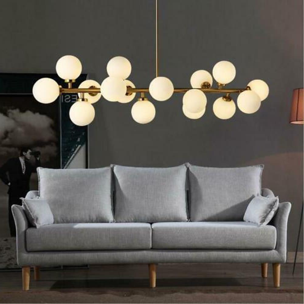 35 Inch Modern 16 Light Molecular Pendant Lighting LED Glass Globe Chandelier for Living Room