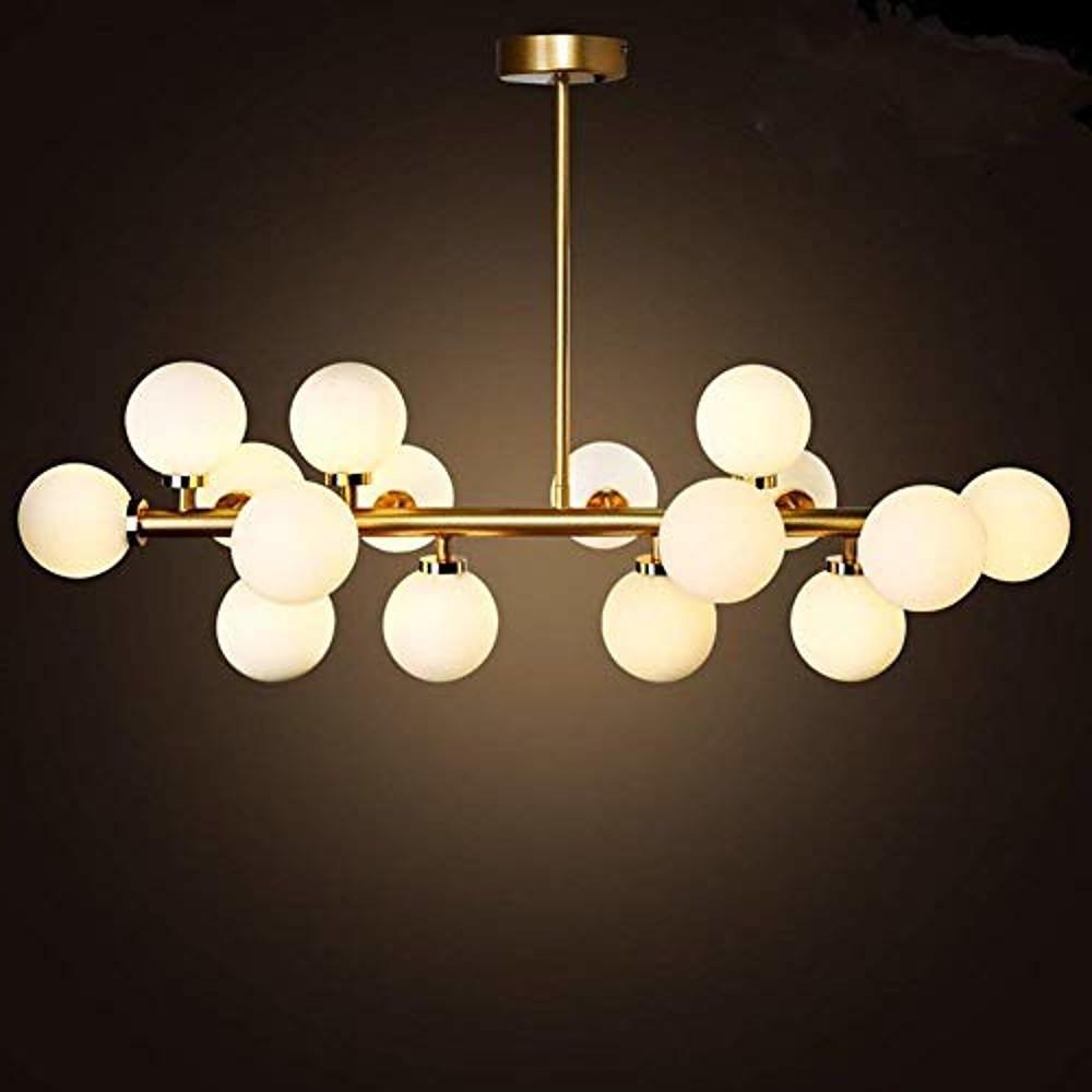 35 Inch Modern 16 Light Molecular Pendant Lighting LED Glass Globe Chandelier for Living Room