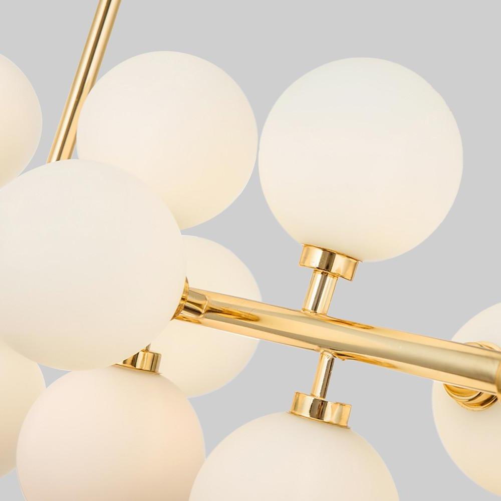 35 Inch Modern 16 Light Molecular Pendant Lighting LED Glass Globe Chandelier for Living Room