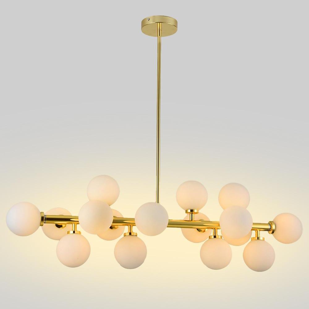 35 Inch Modern 16 Light Molecular Pendant Lighting LED Glass Globe Chandelier for Living Room