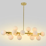 35 Inch Modern 16 Light Molecular Pendant Lighting LED Glass Globe Chandelier for Living Room
