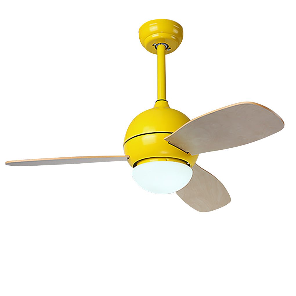 36 Inch Modern Nordic LED Ceiling Fan with Remote Control Dimmable Light for Living Room and Bedroom