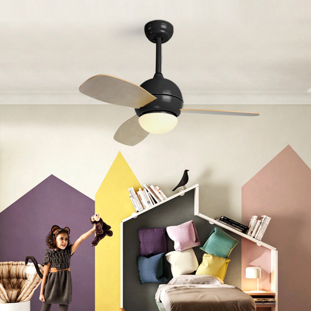 36 Inch Modern Nordic LED Ceiling Fan with Remote Control Dimmable Light for Living Room and Bedroom