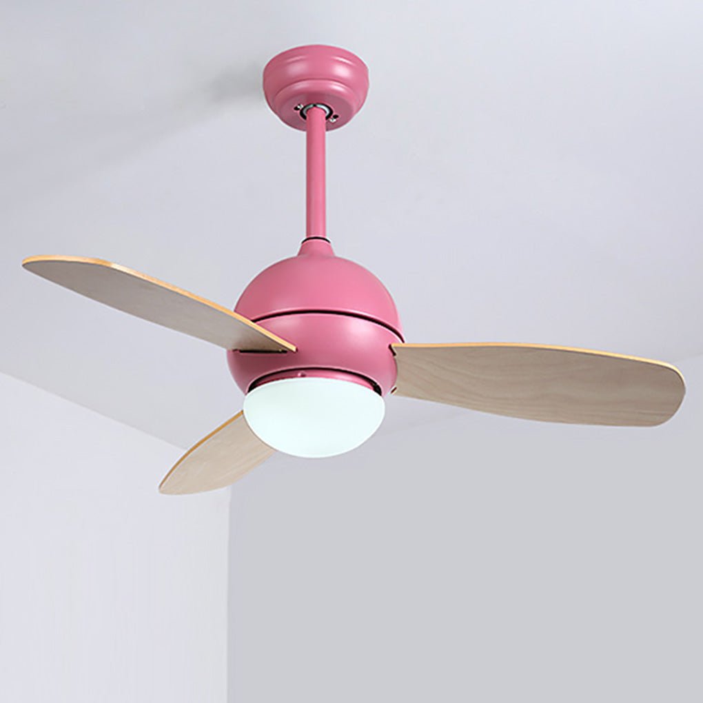 36 Inch Modern Nordic LED Ceiling Fan with Remote Control Dimmable Light for Living Room and Bedroom