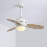 36 Inch Modern Nordic LED Ceiling Fan with Remote Control Dimmable Light for Living Room and Bedroom