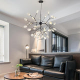 36 Light LED Sputnik Chandelier Modern Black and Gold Cluster Hanging Pendant Light Fixture