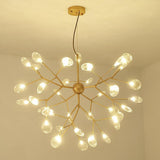 36 Light LED Sputnik Chandelier Modern Black and Gold Cluster Hanging Pendant Light Fixture