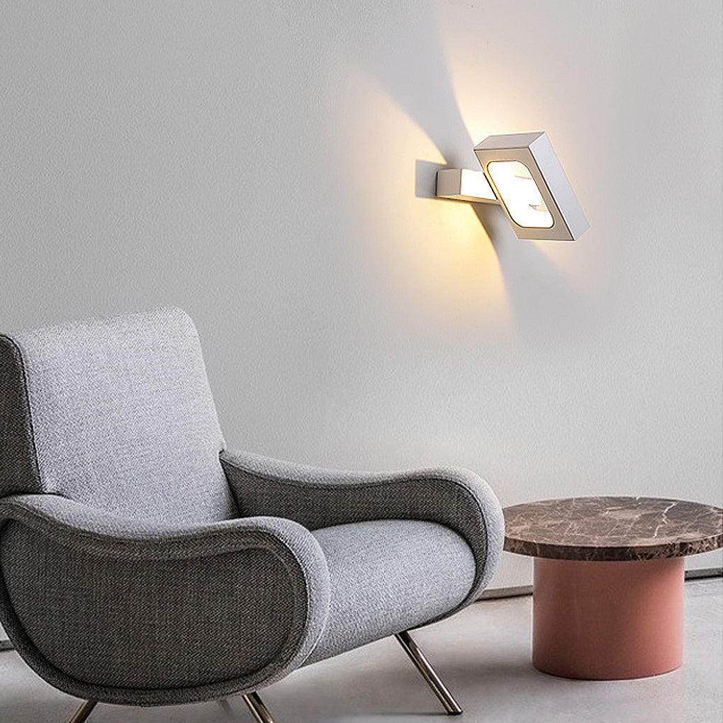 360 Degree Rotatable LED Wall Sconce Modern Iron Indoor Lighting Fixture for Bedroom and Living Room