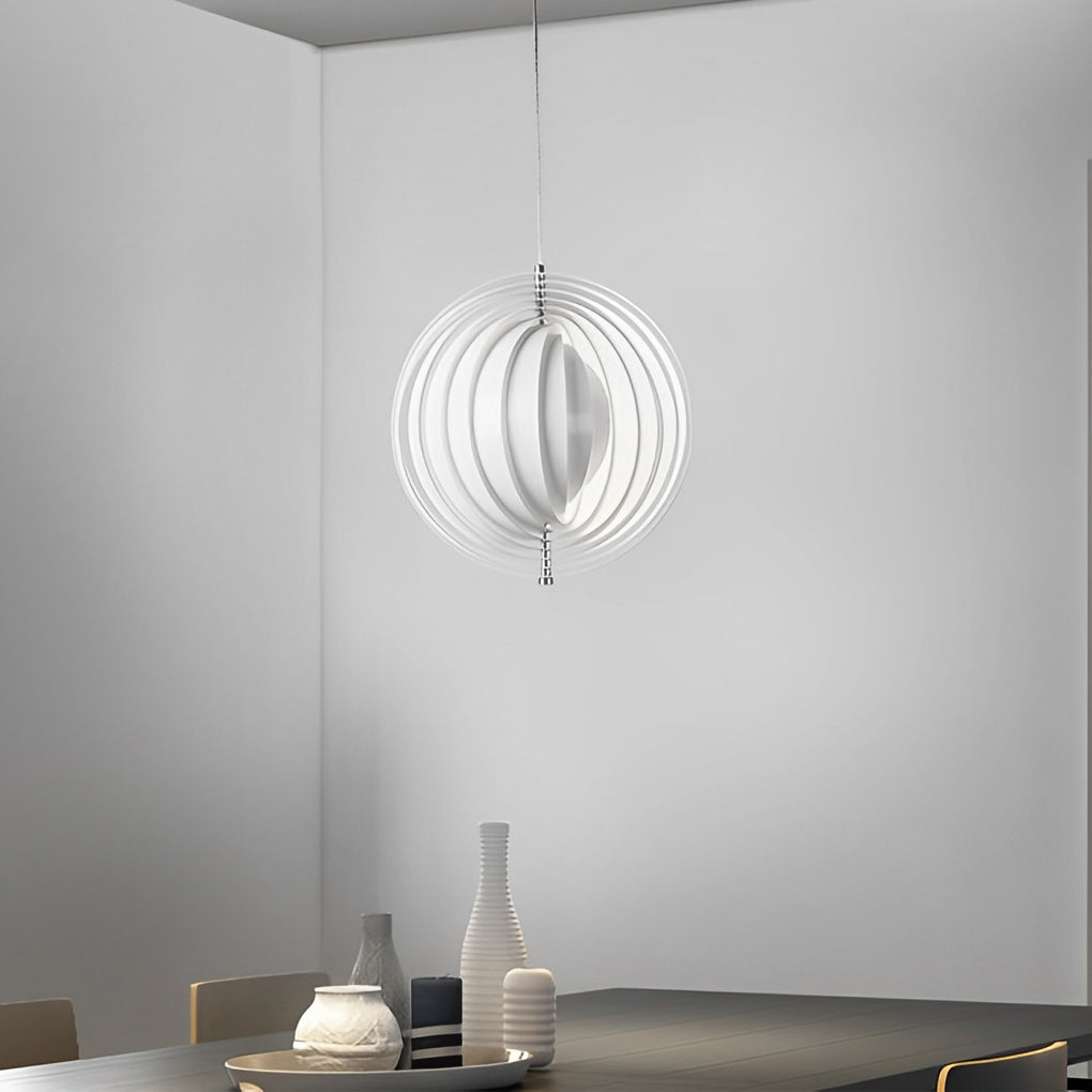 360 Degree Rotatable White Metal Nordic Pendant Lamp Modern Adjustable Iron Hanging Light for Bedroom
