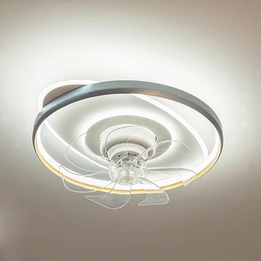 360 Degree Rotating Low Profile LED Ceiling Fan with Stepless Dimming Remote Control