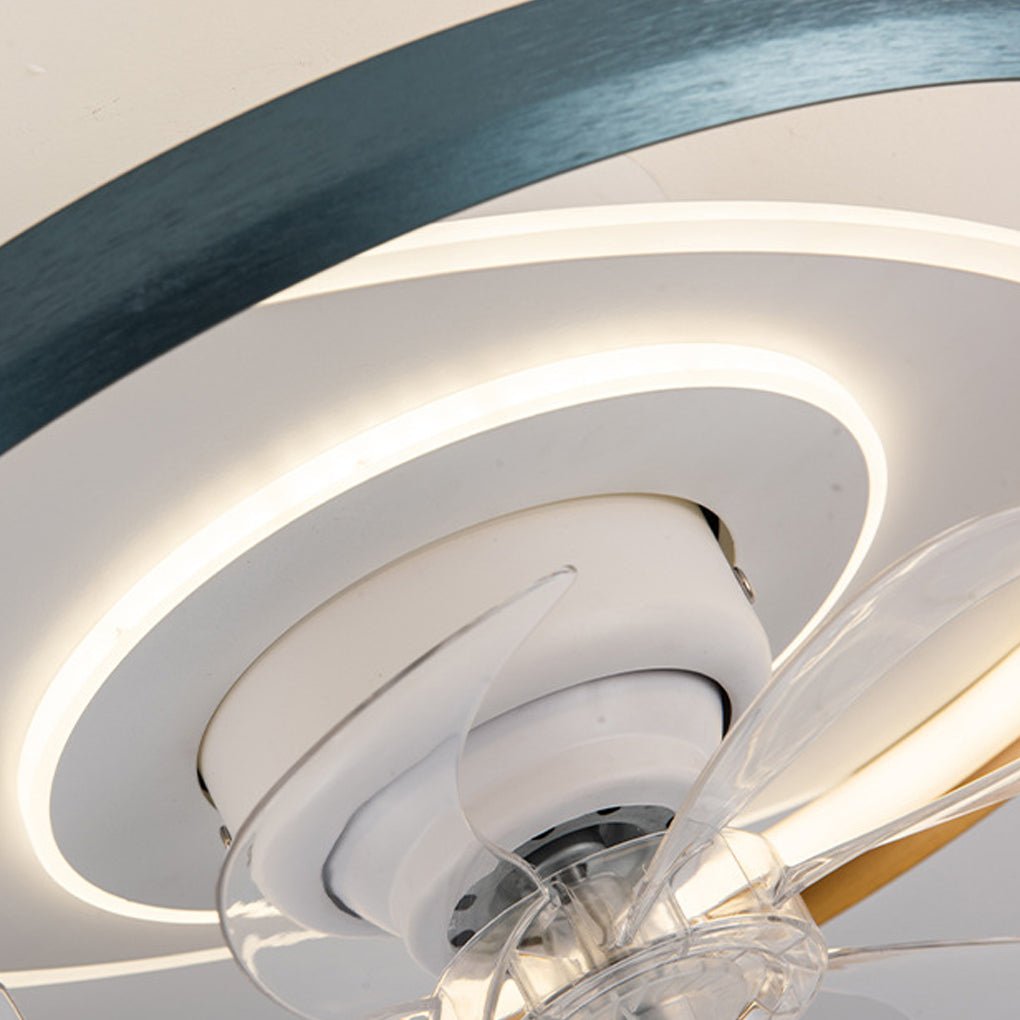 360 Degree Rotating Low Profile LED Ceiling Fan with Stepless Dimming Remote Control