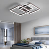 Geometric Brown LED Square Ceiling Light Semi Flush Mount Modern Aluminum Fixture