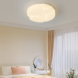 Modern Cloud Pattern Round LED Ceiling Light Milky White Flush Mount for Bedroom