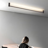 Rotatable Modern Black LED Linear Ceiling Light Fixture for Hallway and Living Room