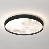 Circular Moon Inspired LED Ceiling Light Modern Flush Mount with Adjustable Color