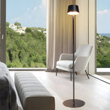 Modern 48.8 Inch Black Rechargeable LED Floor Lamp with Touch Dimming and IP54 Waterproof Rating
