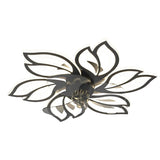 Modern Flower Flush Mount LED Ceiling Fan Smart Dimmable Low Profile Lighting for Bedroom