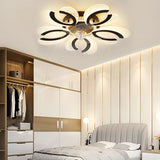 Modern Flower Smart Ceiling Fan with Dimmable LED Light and 6 Speed Silent Remote Control