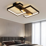 Geometric Square Frame Black LED Flush Mount Ceiling Lamp with Three Step Dimming Control