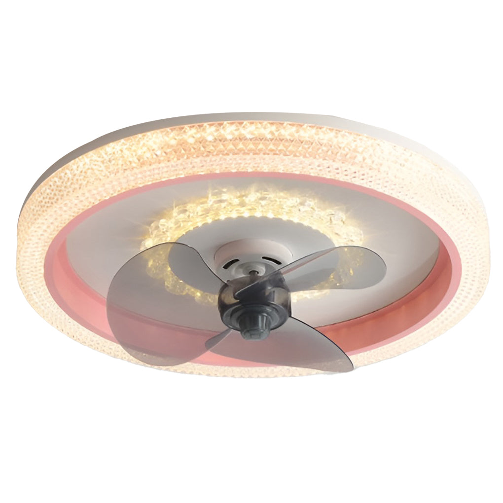 Modern Dimmable LED Ceiling Fan with 360 Degree Rotation and Remote Control for Bedroom