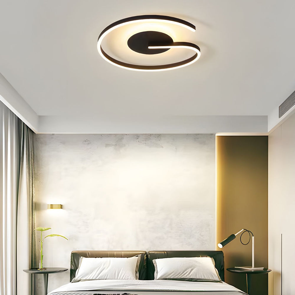 Modern Minimalist Circular LED Flush Mount Ceiling Light Ring Design Fixture for Bedroom and Entrance