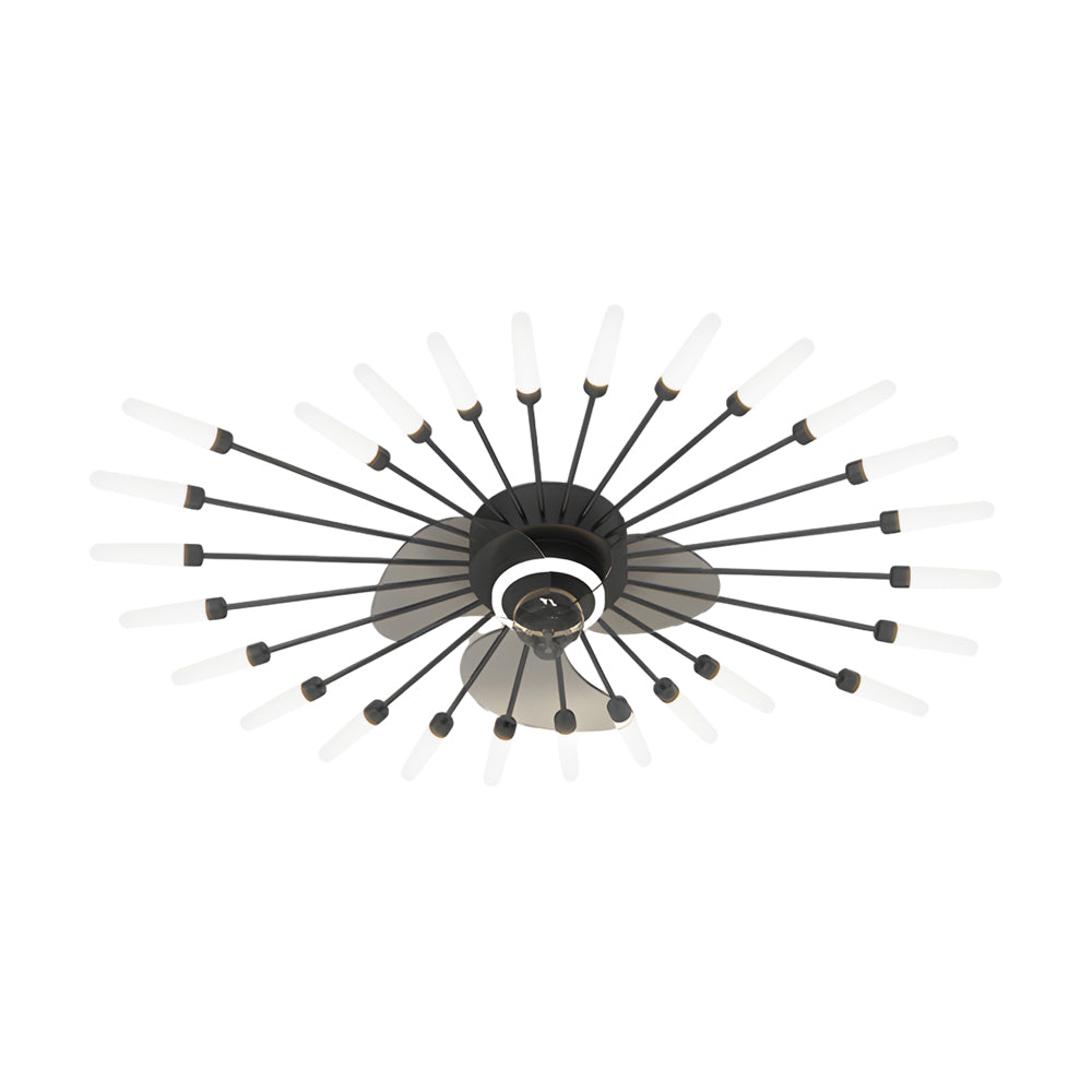 Modern Flower Petal Nordic Ceiling Fan with LED Light and Three Step Dimming for Bedrooms and Living Spaces