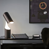 Modern Matte Black LED Desk Lamp with Adjustable Cylindrical Shade for Office and Workspace