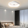 20 Inch Low Profile Flush Mount Bladeless Ceiling Fan with Dimmable LED Light and Remote