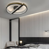 Modern Geometric Semicircle LED Ceiling Light Fixture with Three Step Dimming and Ring Design