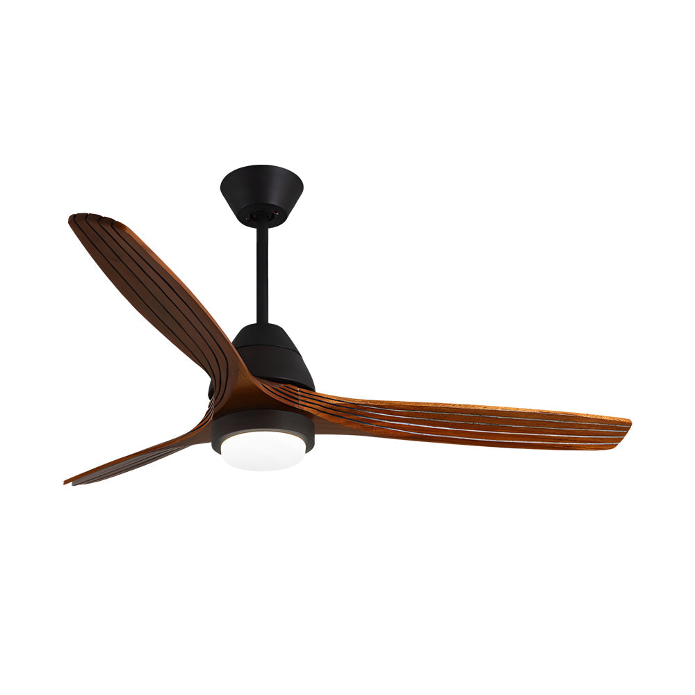 52 Inch Nordic Modern Ceiling Fan with Light and Remote Control 3 Wood Blades 6 Speed DC Motor