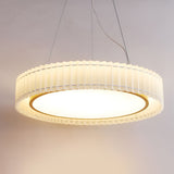 Nordic Style Pleated Fabric LED Chandelier Modern Gold Flush Mount Ceiling Light for Bedroom