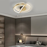 Modern Gold Round LED Ceiling Light with Three Step Dimming for Bedroom and Study