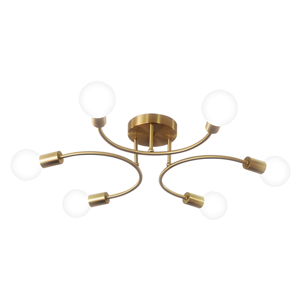 Modern Gold Chandelier with White Spherical Glass Shades for Living Room and Bedroom