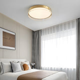 Modern Dimmable Round Ribbed Glass LED Flush Mount Ceiling Light in Gold or Black
