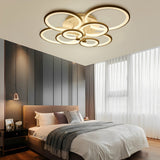 Modern Multi Ring LED Flush Mount Ceiling Light Dimmable Geometric Chandelier for Living Room