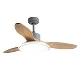 Modern Nordic Wood Ceiling Fan with Dimmable LED Light and Remote 48 Inch Quiet Reversible Motor